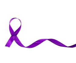 Purple ribbon with a whit background